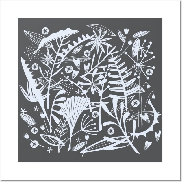 Abundance Foliage Silver Wall Art by NicSquirrell